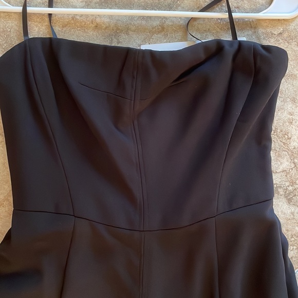 Xscape strapless jumpsuit 2 petite black with sheer overlay - Picture 4 of 7